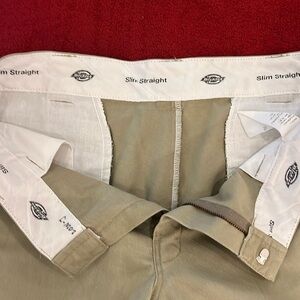 Dickies, slim straight fit khaki men’s pants 36-30